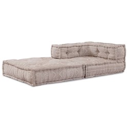 Pouf Modulaire Marron Clair 70x70x54 en Tissu vidaXL 