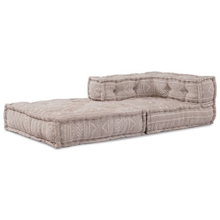 Pouf Modulaire Marron Clair 70x70x54 en Tissu vidaXL 
