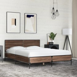 Cadre de lit sans matelas chêne marron 120x200 cm 