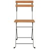 Chaises de bistrot pliantes lot de 4 Bois teck solide et acier 