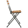 Chaises de bistrot pliantes lot de 4 Bois teck solide et acier 