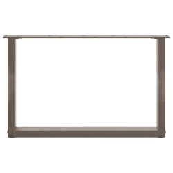 Pieds de table basse en U, 2 pièces, acier naturel, 60 x (42-43) cm 