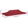 Toit de tente de réception 6x3 m Bordeaux 270 g/m² 