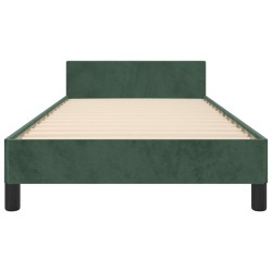 Cadre de lit sans matelas vert foncé 90x190 cm velours 