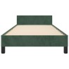 Cadre de lit sans matelas vert foncé 90x190 cm velours 