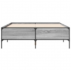 Cadre de lit sans matelas sonoma gris 135x190 cm 