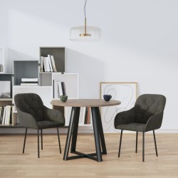 Chaises à manger lot de 2 Gris foncé Velours 