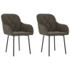 Chaises à manger lot de 2 Gris foncé Velours 