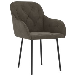 Chaises à manger lot de 2 Gris foncé Velours 