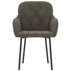 Chaises à manger lot de 2 Gris foncé Velours 