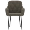 Chaises à manger lot de 2 Gris foncé Velours 