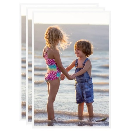 Collage de cadres photo 3 pcs de mur table Blanc 70x90 cm MDF 