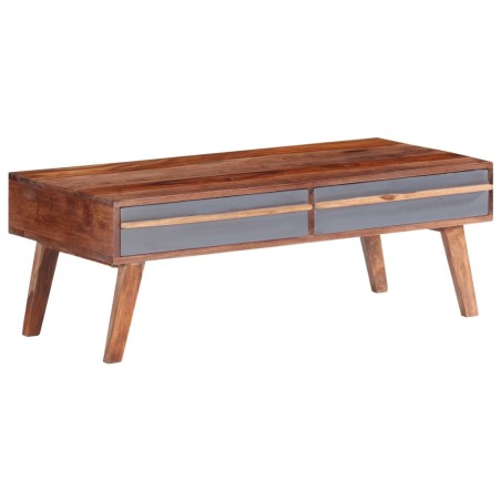 Table basse gris 110x50x40 cm bois massif 