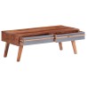 Table basse gris 110x50x40 cm bois massif 