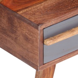 Table basse gris 110x50x40 cm bois massif 