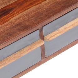 Table basse gris 110x50x40 cm bois massif 