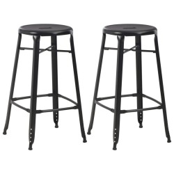 Tabourets de bar lot de 2 noir acier 