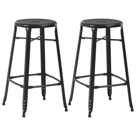Tabourets de bar lot de 2 noir acier 