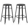 Tabourets de bar lot de 2 noir acier 