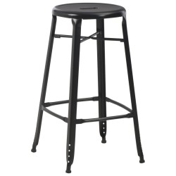 Tabourets de bar lot de 2 noir acier 