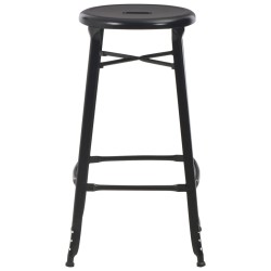 Tabourets de bar lot de 2 noir acier 