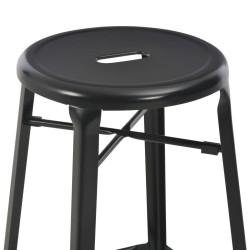 Tabourets de bar lot de 2 noir acier 