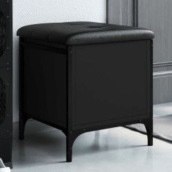 Banc de rangement noir 42x42x45 cm bois d'ingénierie 