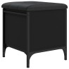 Banc de rangement noir 42x42x45 cm bois d'ingénierie 