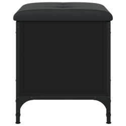 Banc de rangement noir 42x42x45 cm bois d'ingénierie 