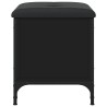 Banc de rangement noir 42x42x45 cm bois d'ingénierie 