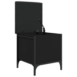 Banc de rangement noir 42x42x45 cm bois d'ingénierie 