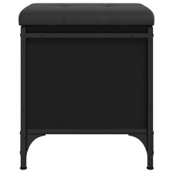 Banc de rangement noir 42x42x45 cm bois d'ingénierie 