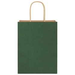 Sacs en papier 250 pcs avec poignées vert 21x11x28 cm 