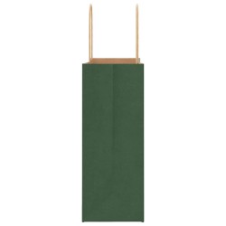 Sacs en papier 250 pcs avec poignées vert 21x11x28 cm 