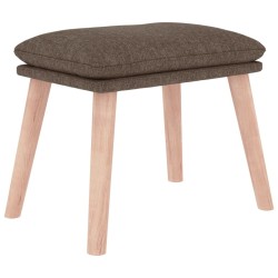 Chaise de relaxation avec repose-pied Taupe Tissu 