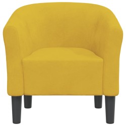 Chaise cabriolet jaune velours 