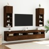 Meuble TV avec lumières LED chêne marron 30,5x30x90 cm 