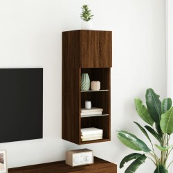 Meuble TV avec lumières LED chêne marron 30,5x30x90 cm 