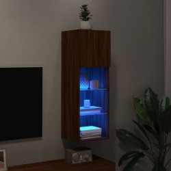 Meuble TV avec lumières LED chêne marron 30,5x30x90 cm 