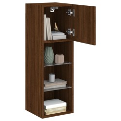 Meuble TV avec lumières LED chêne marron 30,5x30x90 cm 