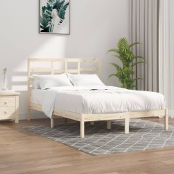 Cadre de lit sans matelas bois massif 135x190 cm 
