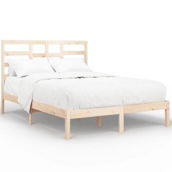 Cadre de lit sans matelas bois massif 135x190 cm 