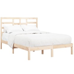 Cadre de lit sans matelas bois massif 135x190 cm 
