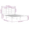 Cadre de lit sans matelas bois massif 135x190 cm 