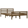 Cadre de lit sans matelas marron miel bois massif 135x190 cm 