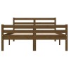 Cadre de lit sans matelas marron miel bois massif 135x190 cm 