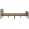 Cadre de lit sans matelas marron miel bois massif 135x190 cm 