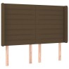 Tête de lit avec oreilles Marron foncé 147x16x118/128 cm Tissu 