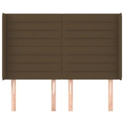 Tête de lit avec oreilles Marron foncé 147x16x118/128 cm Tissu 