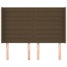 Tête de lit avec oreilles Marron foncé 147x16x118/128 cm Tissu 